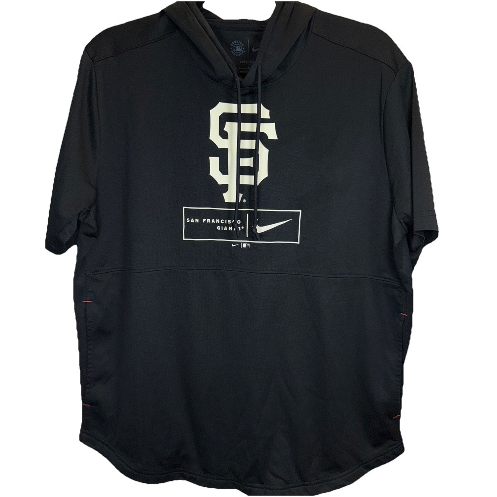 San Francisco Giants Nike‎ Black Lockout Performance Short Sleeve Hooded Top L